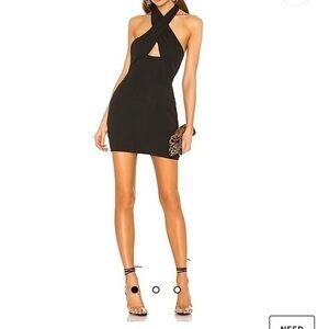 superdown Black Halter Mini Dress